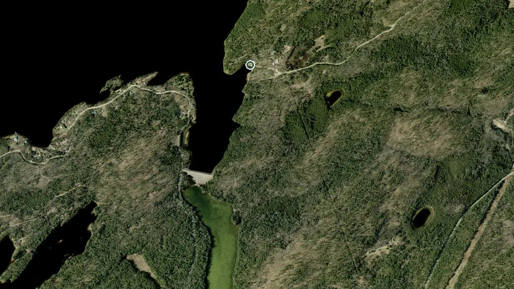 Aerial view of Black Donald Tent and Trailer Park and surroundings
